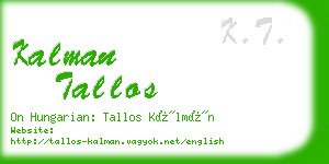 kalman tallos business card